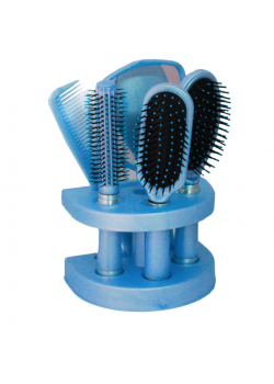 5 Pcs Professional Hair Brush And Comb,Mirror Set With Stand, G053